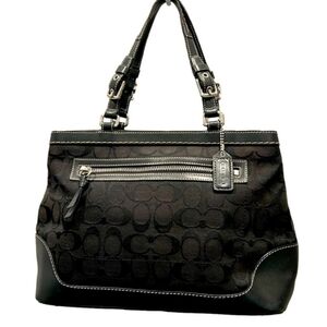 LOW START!! Coach Vintage Signature Black Canvas Satchel Bag